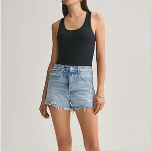 Agolde Jaden Frayed Hem Denim Shorts size 25